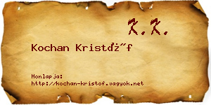 Kochan Kristóf névjegykártya